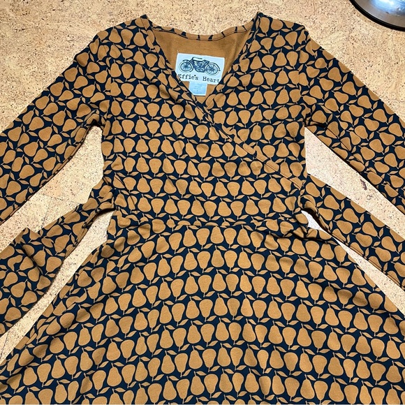 Effie’s Heart Sarah Long Sleeve Bartlett Pear Dress In Sz S - Picture 9 of 12